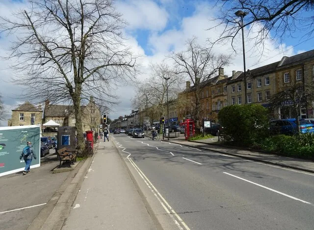 Market Place, Chipping Norton. The A44 through here is closed to traffic for the Mop Fair