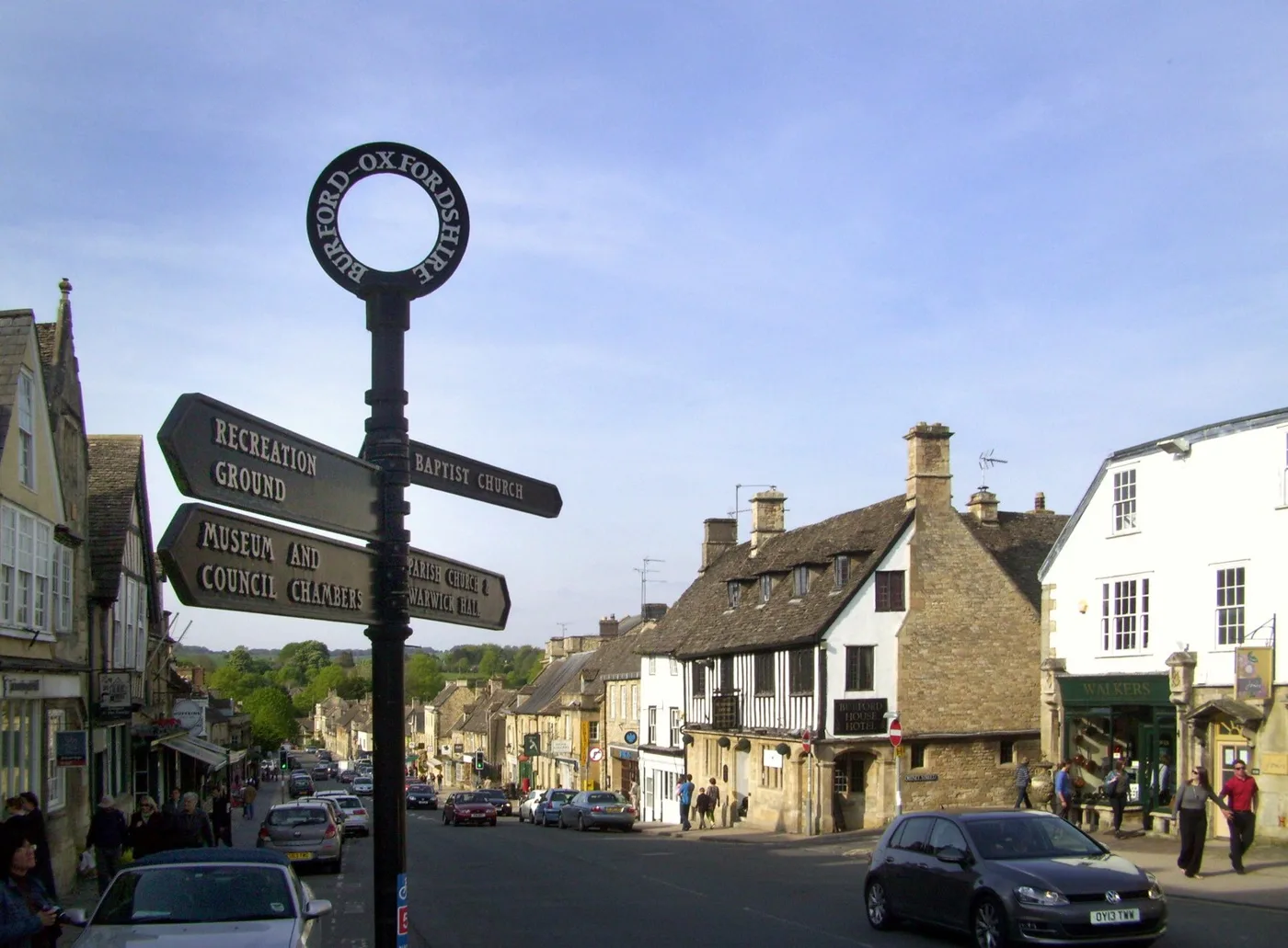 Burford High Street. The photo shows the town only, not any particular business in the ratings